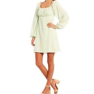 GB NWT Mint Babydoll Puff Sleeve Mini Dress Medium Spring Tea Party